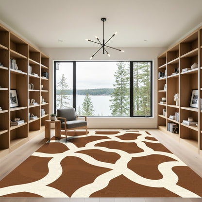 Brown Ivory Organic Overlay Rug