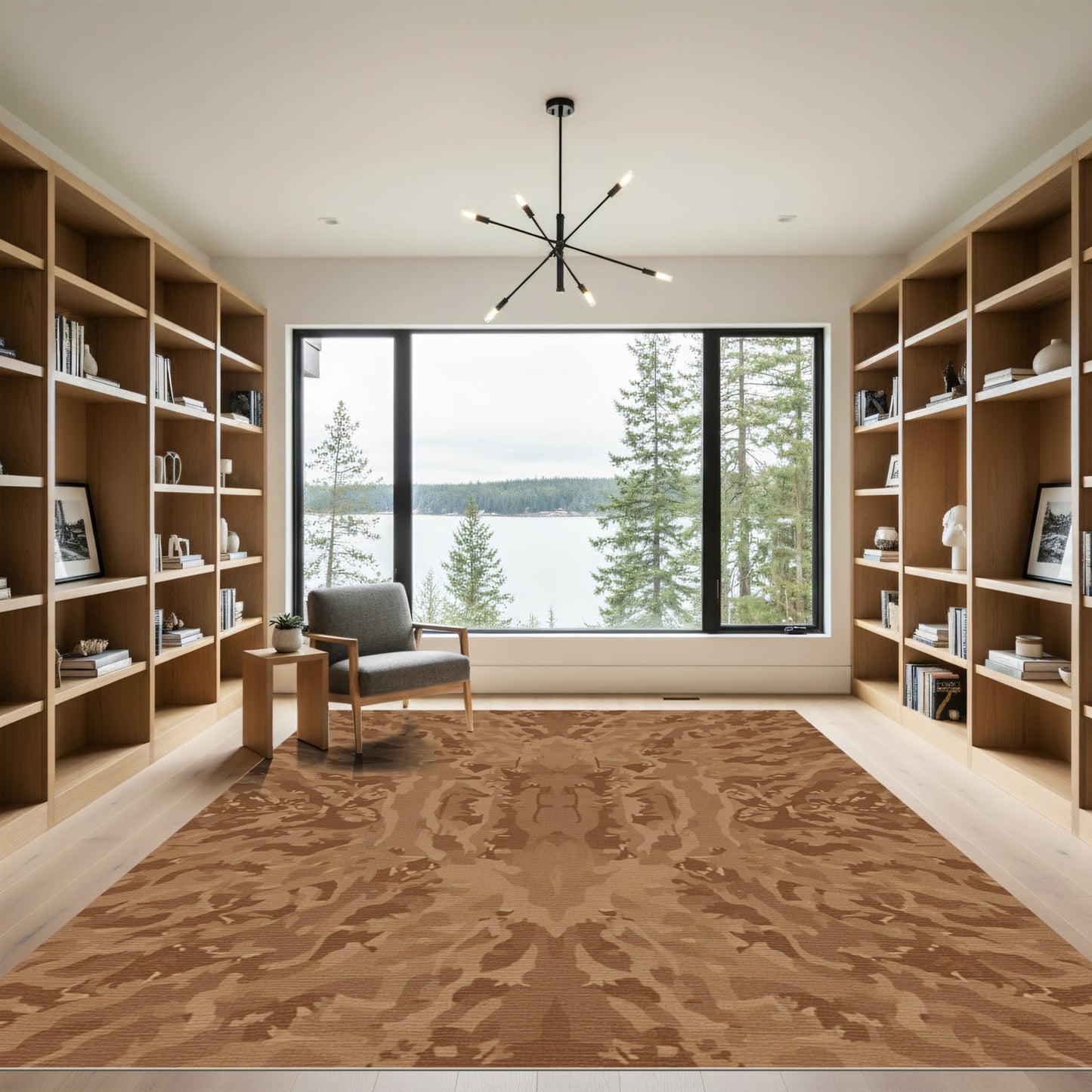 Brown Camouflage Abstract Texture Rug