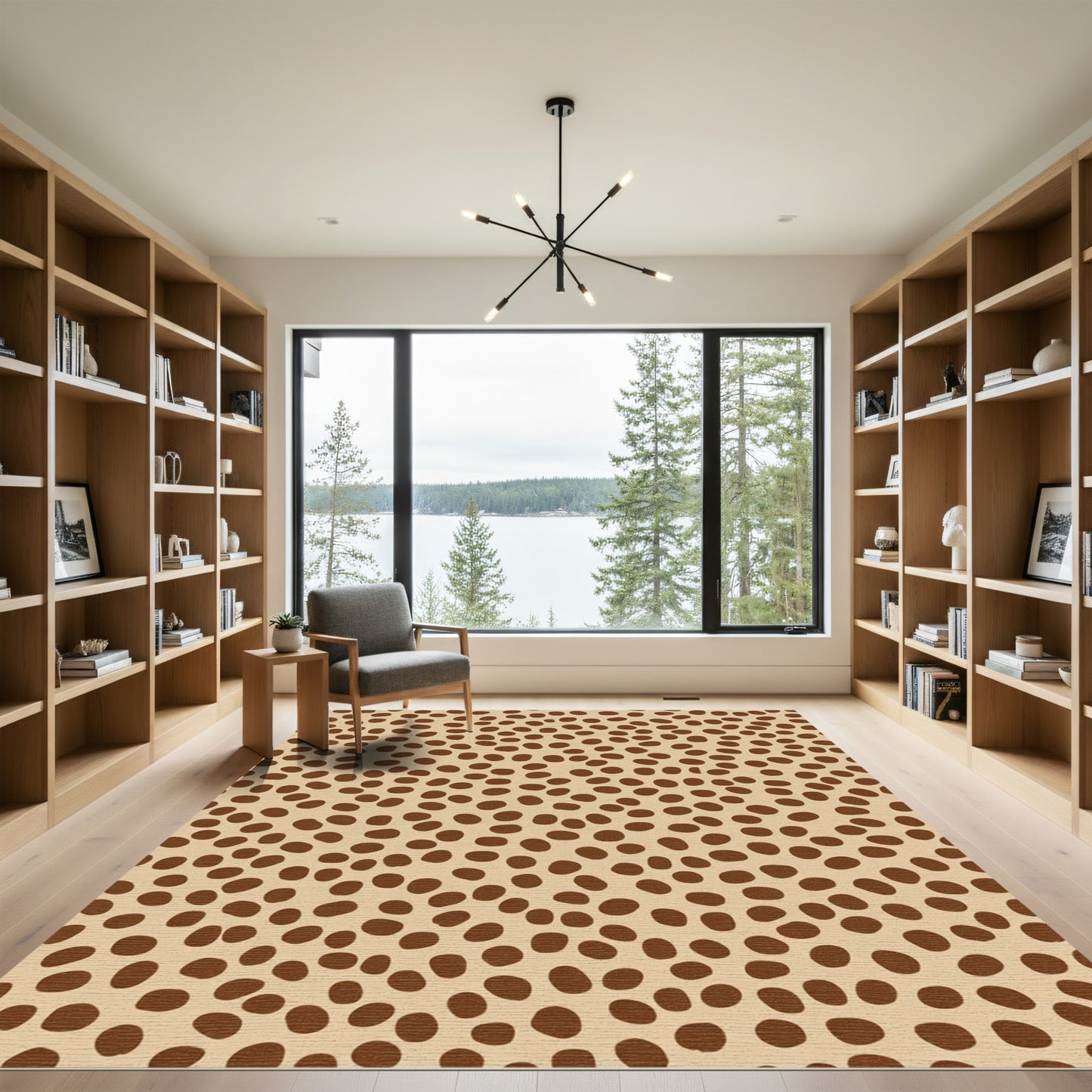 Warm Beige Brown Speckle Scatter Rug