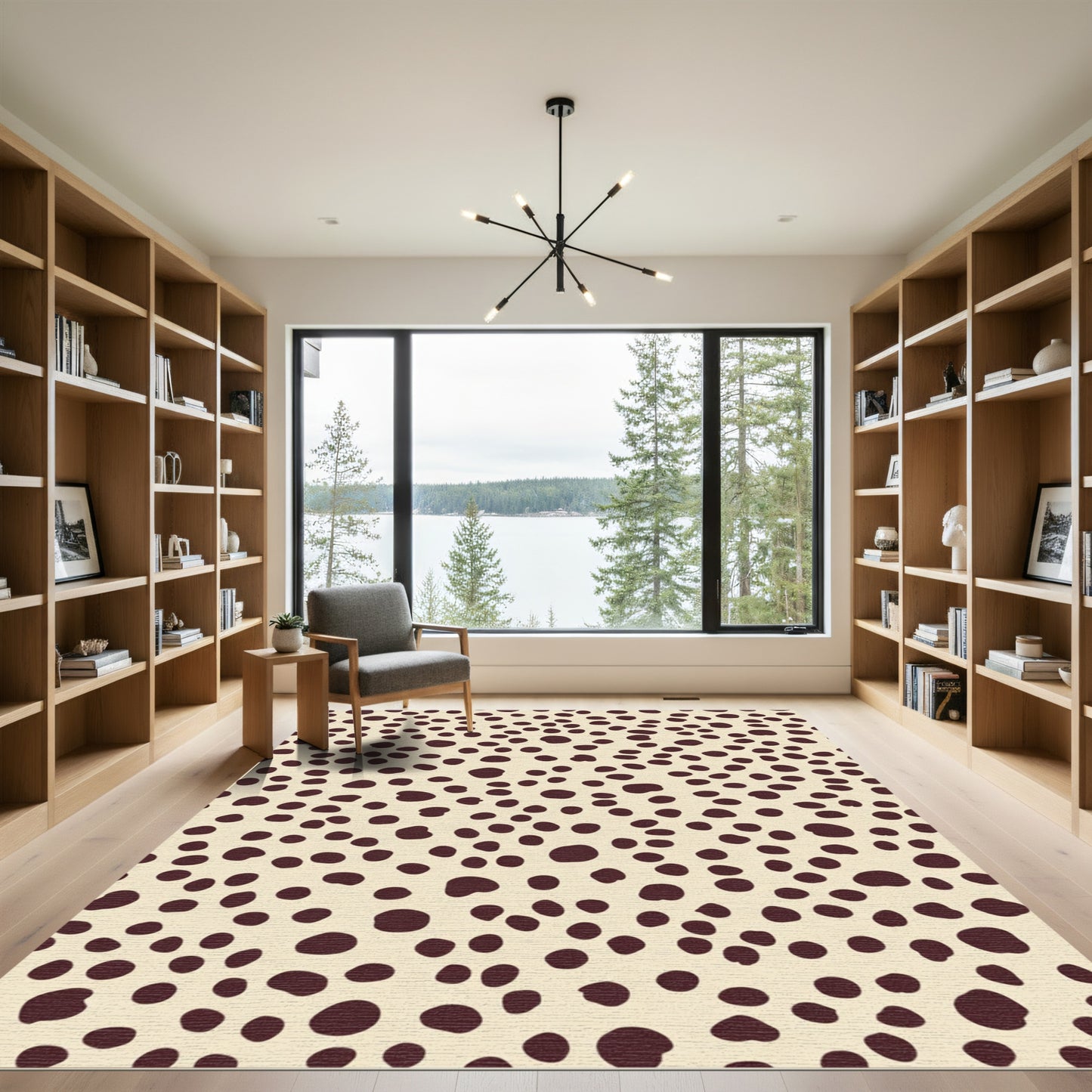 Creamy Brown Polka Dot Scatter Rug