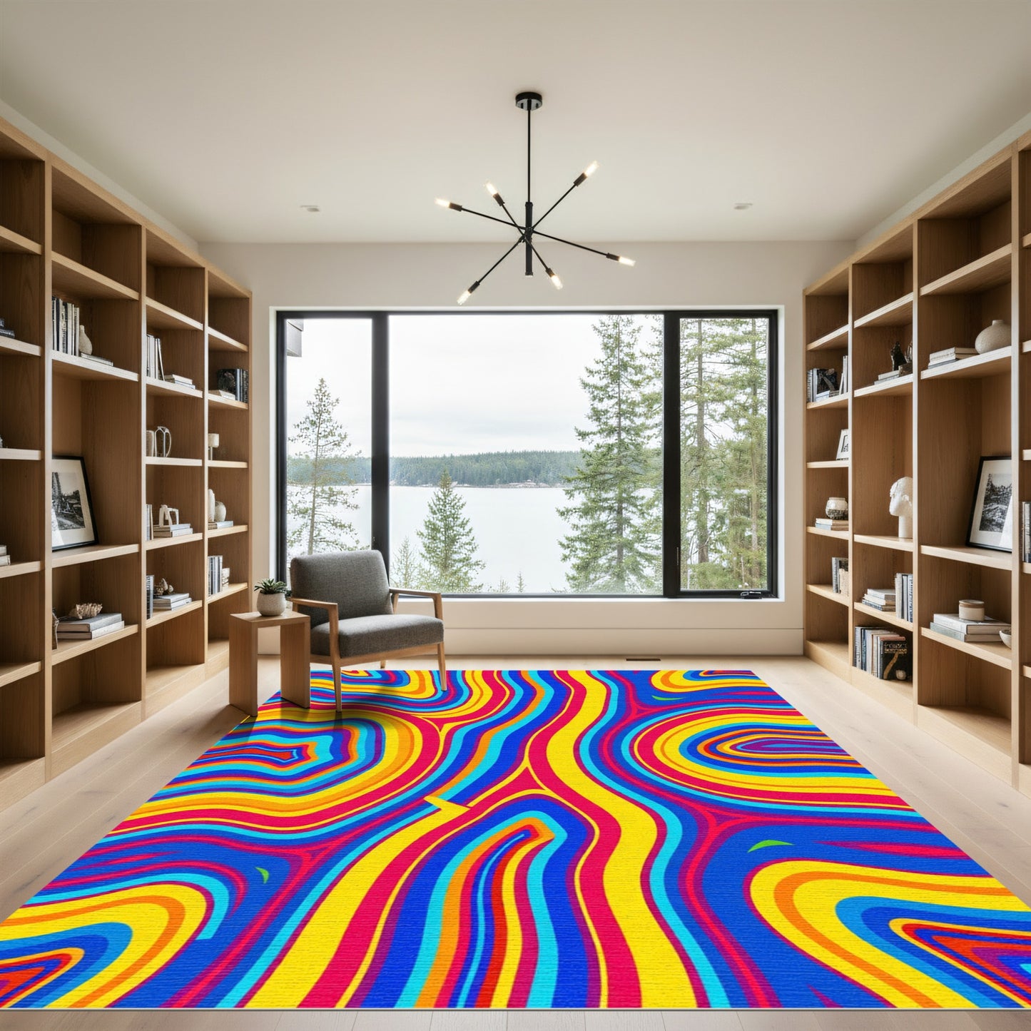 Vibrant Wavy Stripe Ambiance Rug