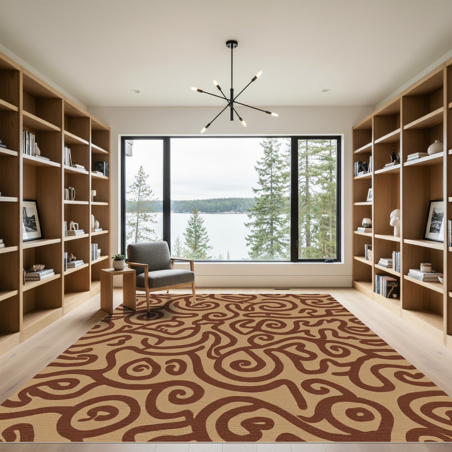 Chocolate Swirl Organic Flow Rug