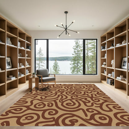 Chocolate Swirl Organic Flow Rug
