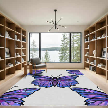 Purple Blue Butterfly Wings Repeat Rug