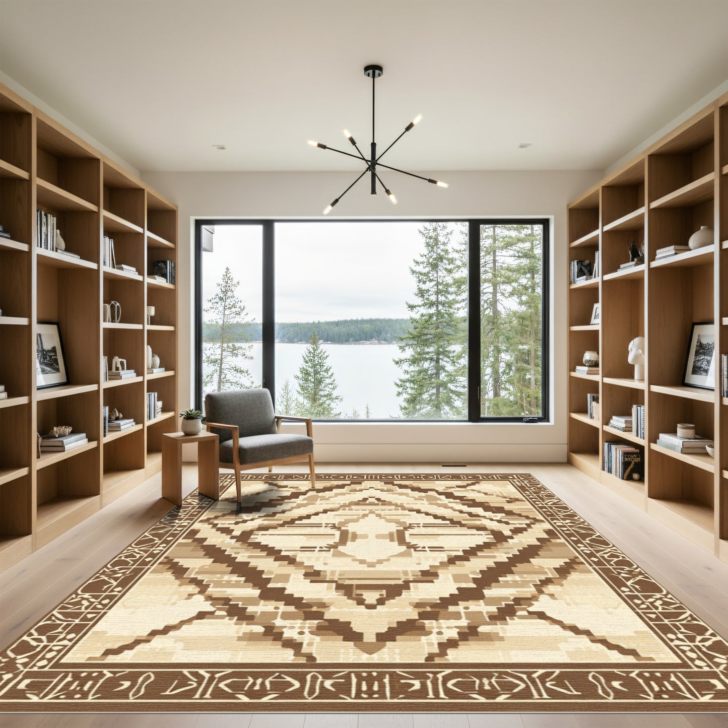 Earthy Tones Geometric Diamond Rug