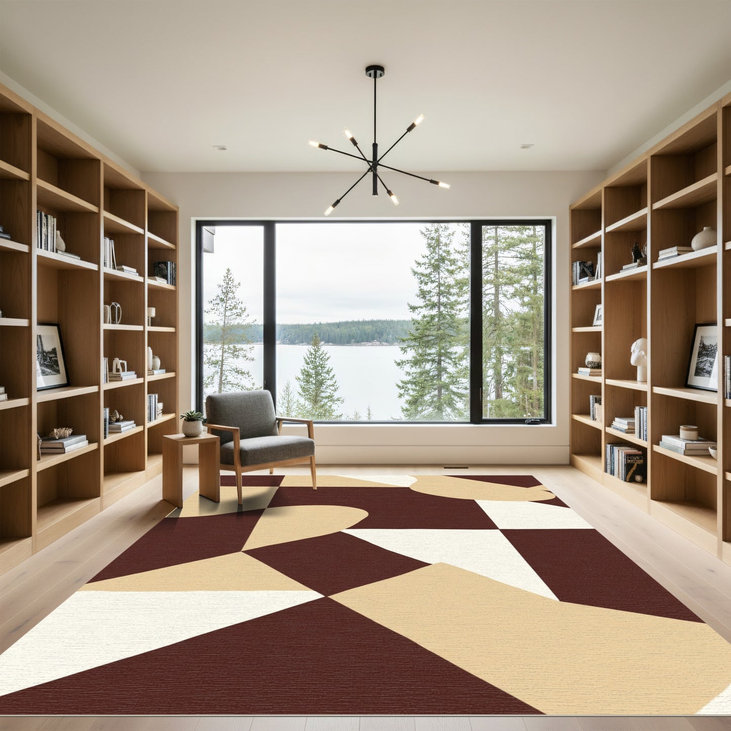 Earthy Abstract Geometric Shapes Rug
