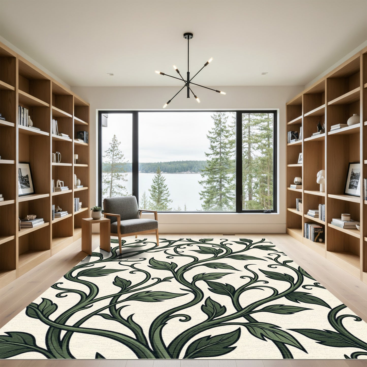 Ethereal Forest Vine Leaf Swirl Rug