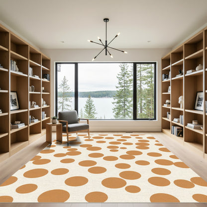 Warm Sienna Scattered Circles Rug