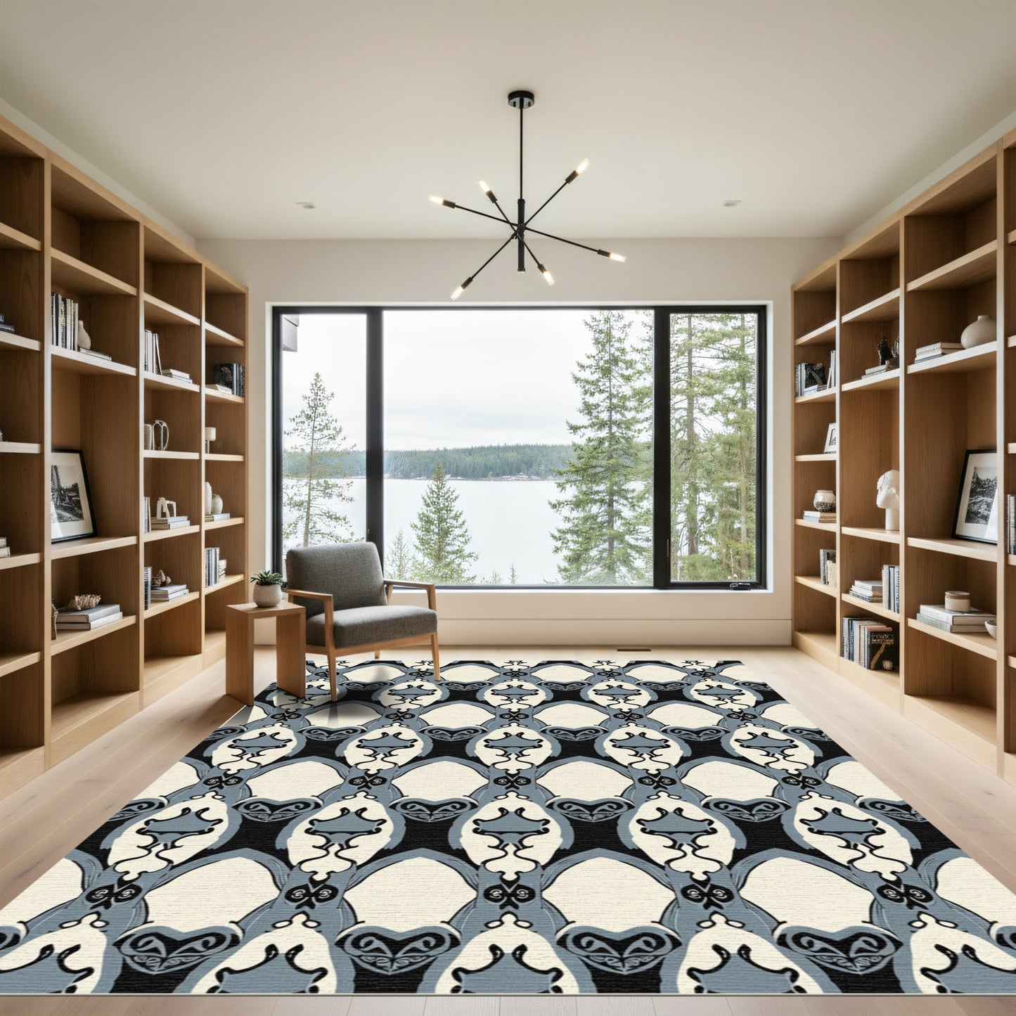 Art Deco Grey Cream Archway Diamonds Rug