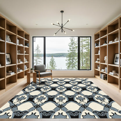 Art Deco Grey Cream Archway Diamonds Rug
