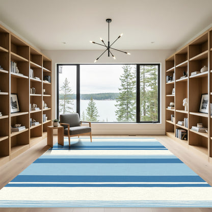 Coastal Stripe Blues and Cream Rug