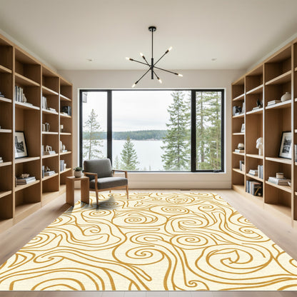 Golden Swirl Organic Flow Rug
