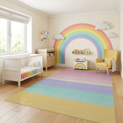 Pastel Ombre Horizontal Striped Rug