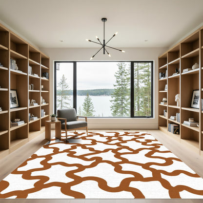 Earthy Brown Organic Links Rug
