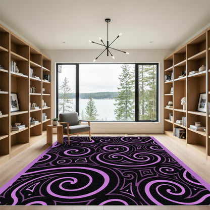 Amethyst Swirl Tribal Pattern Rug