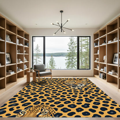 Bold Animal Print Leopard Face Rug