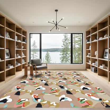 Abstract Organic Ochre Camouflage Rug