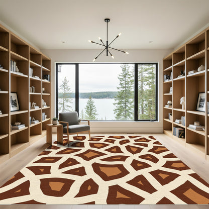 Brown Cream Animal Spots Rug