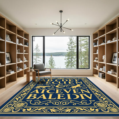 Antique Yellow Alphabet Border Rug