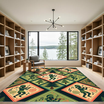 Emerald Forest Musician Diamond Collage Rug