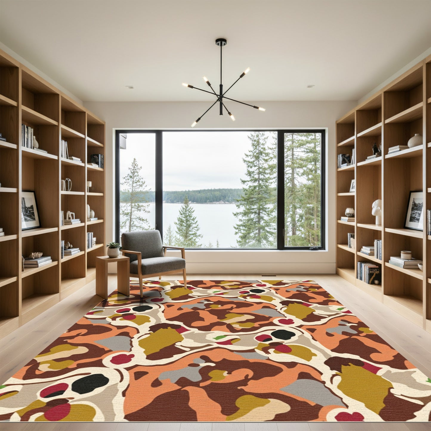 Abstract Organic Earth Tone Rug