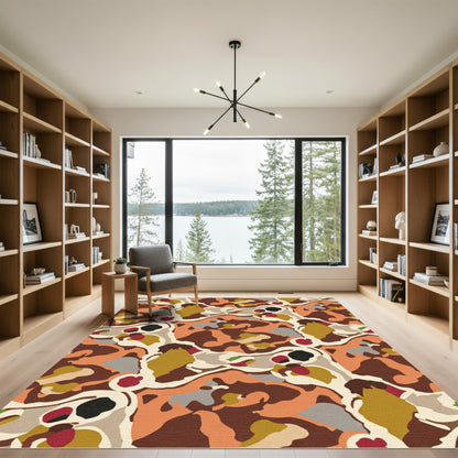 Abstract Organic Earth Tone Rug
