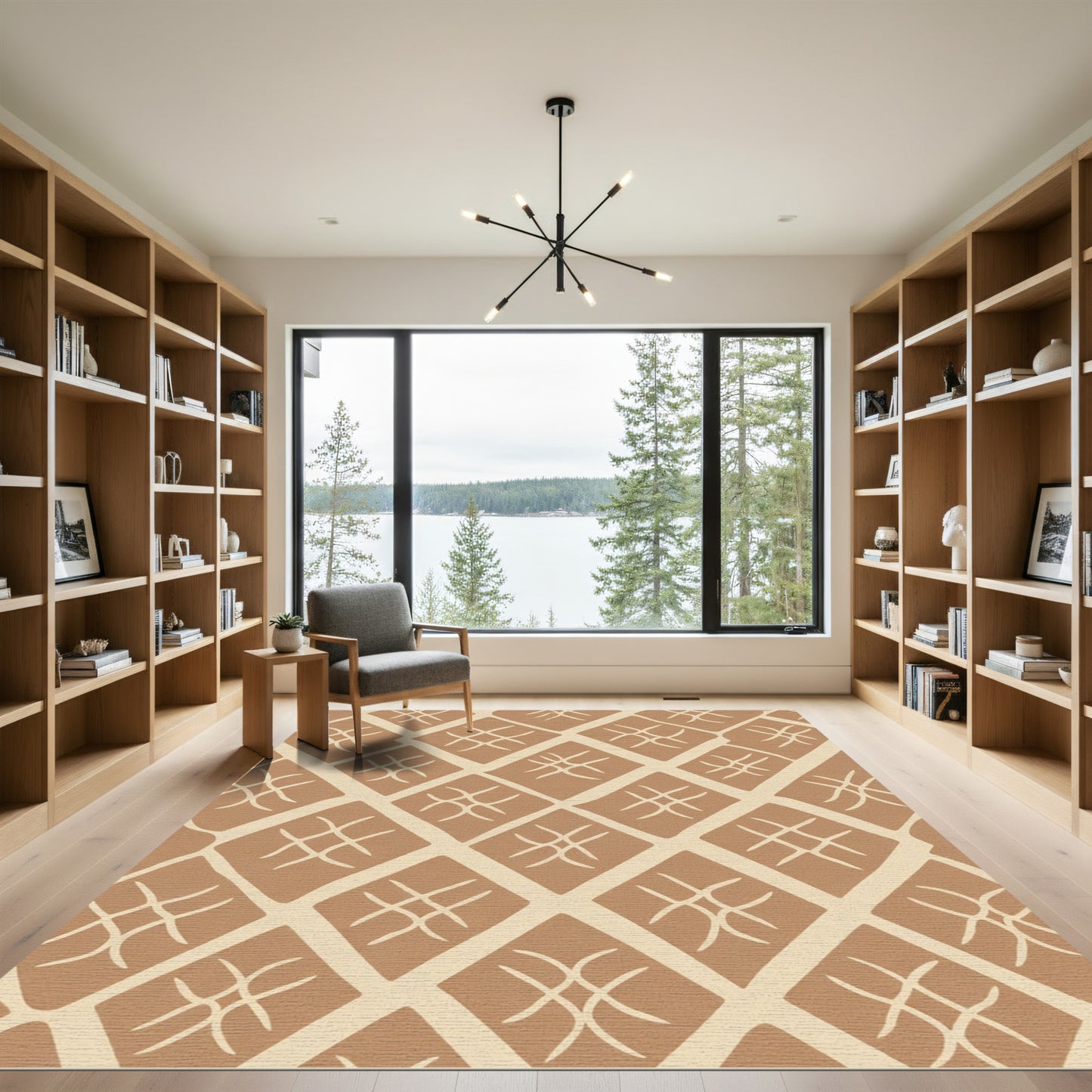 Caramel Tan Organic Diamond Link Rug