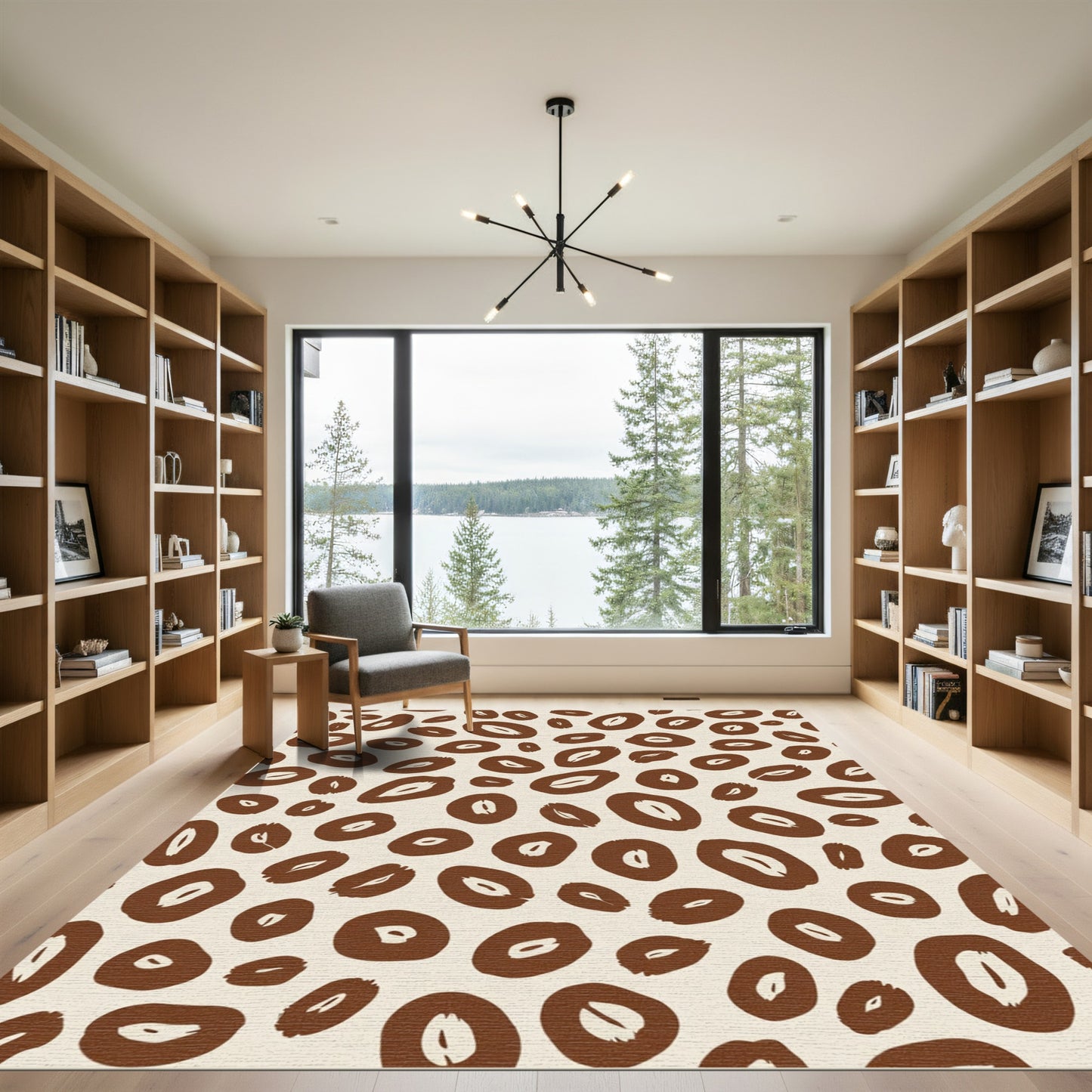 Brown Leopard Spot All Over Rug