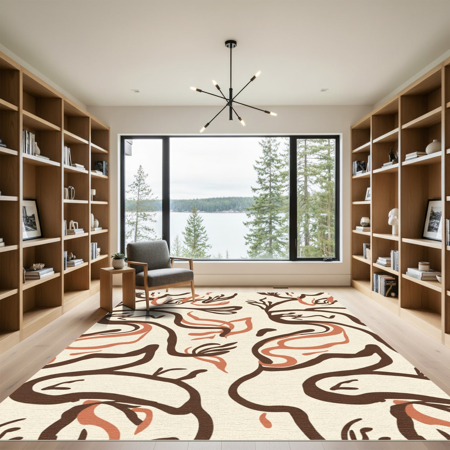 Abstract Organic Silhouette Organic Flow Rug