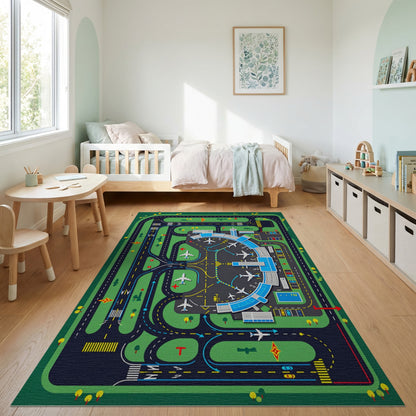 Playful Airport Runways and Planes Rug