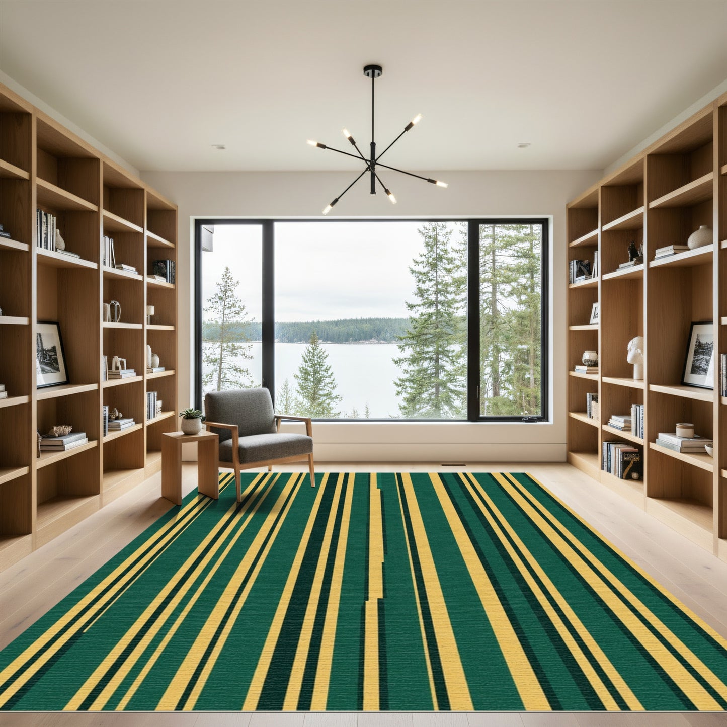 Emerald Golden Stripe Rug