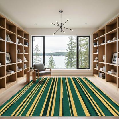 Emerald Golden Stripe Rug