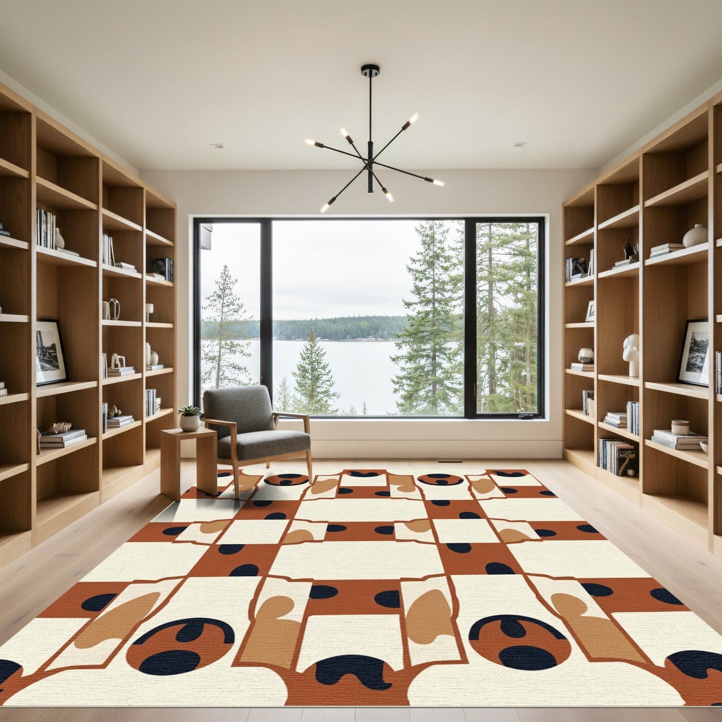Retro Brick Abstract Face Rug