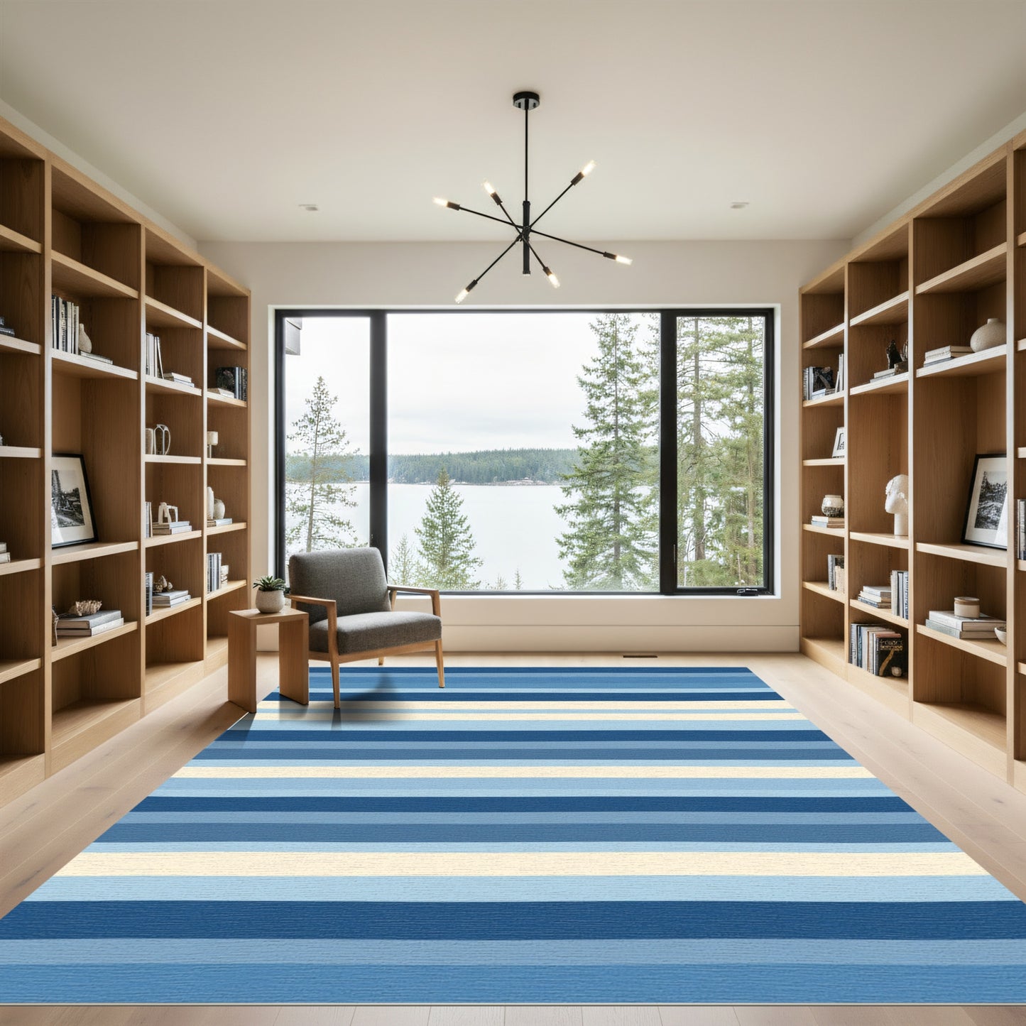Aqua Marine Gradient Stripe Rug