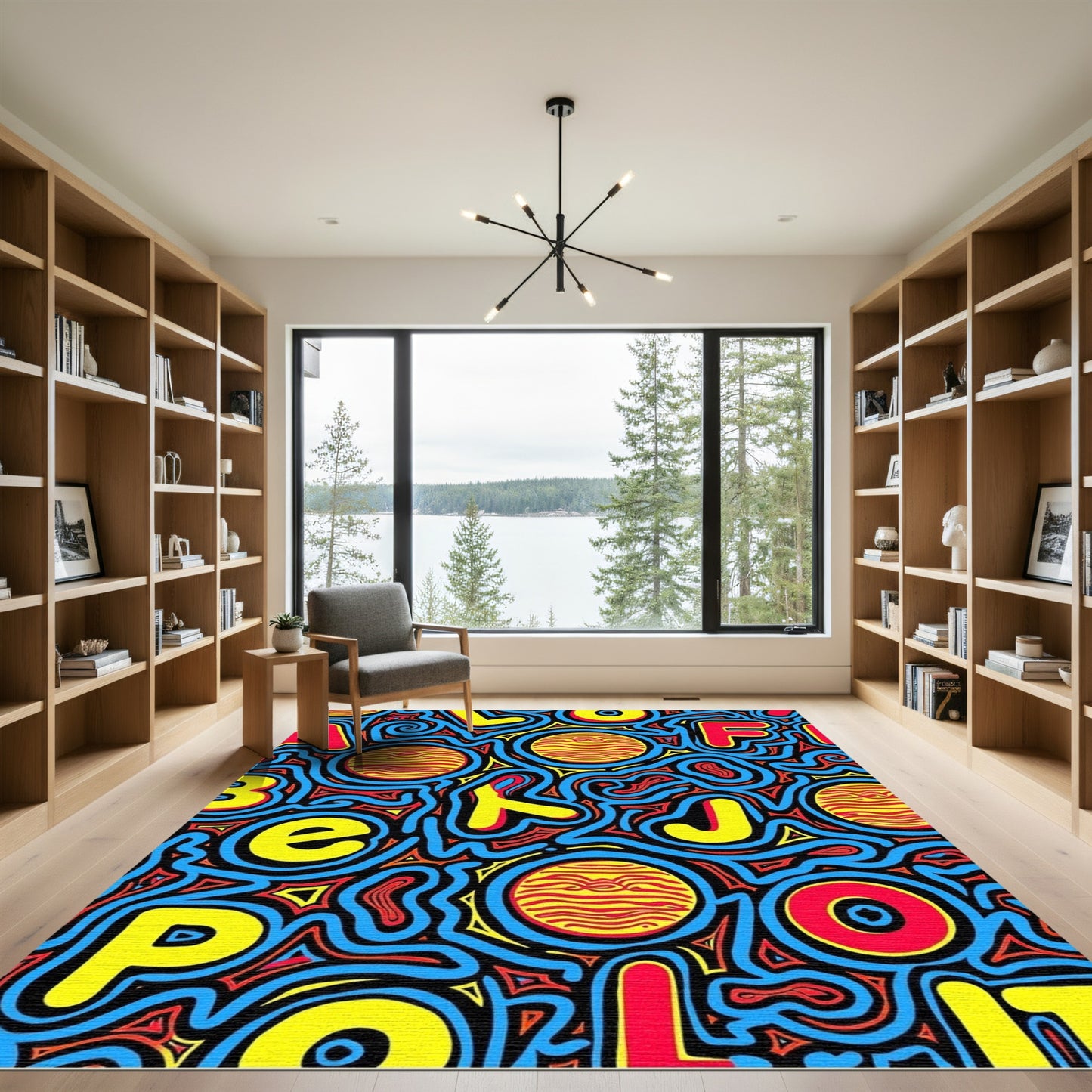 Bold Alphabet Circles Swirl Rug