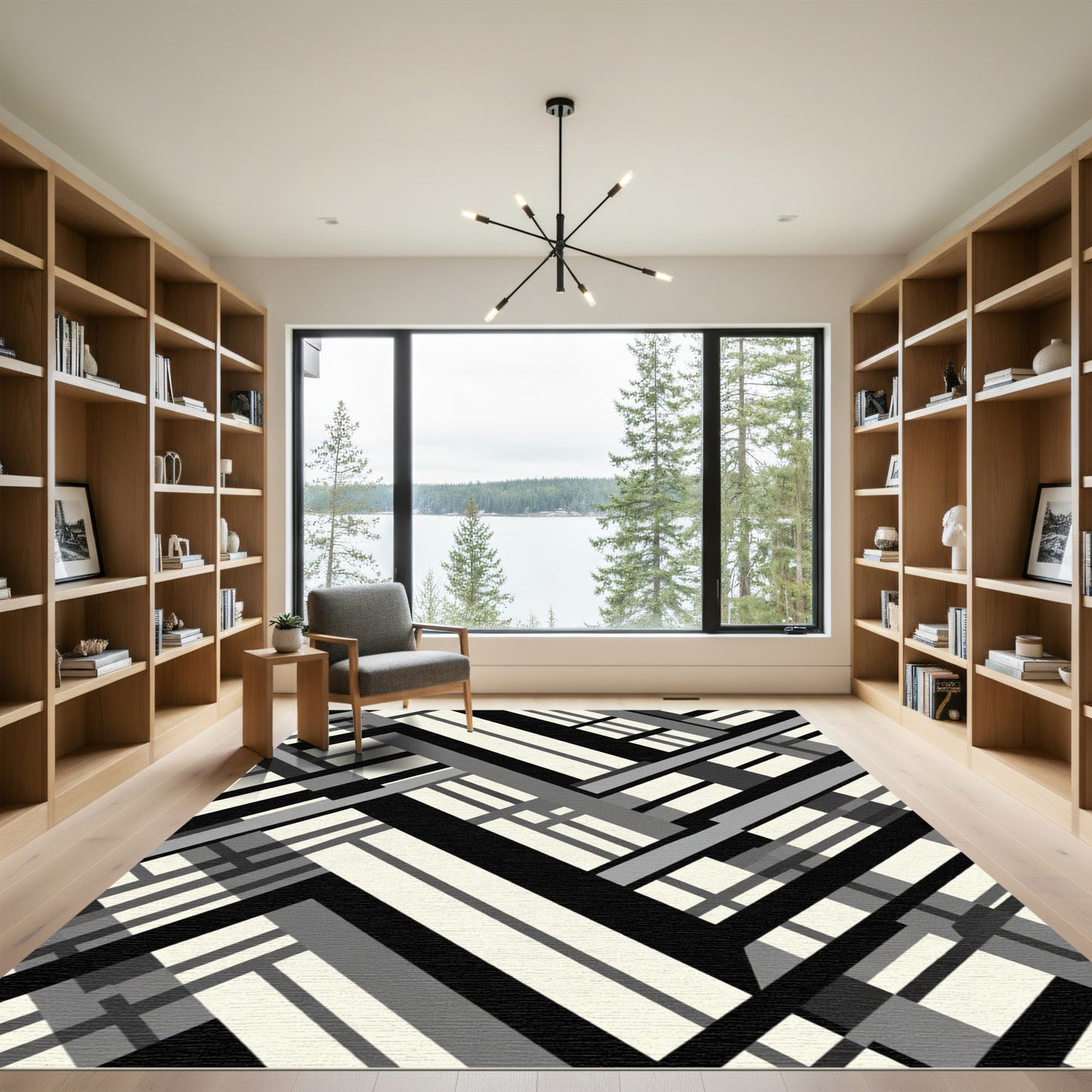 Monochromatic Intersecting Stripe Composition Rug