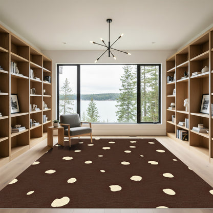 Brown Beige Polka Dot Scatter Rug