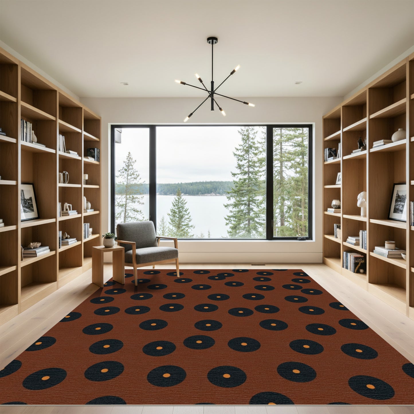 Brown Polka Dot Scatter Rug