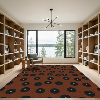 Brown Polka Dot Scatter Rug