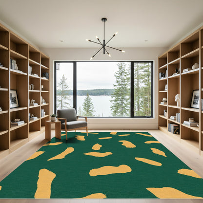 Deep Forest Yellow Brushstroke Scatter Rug