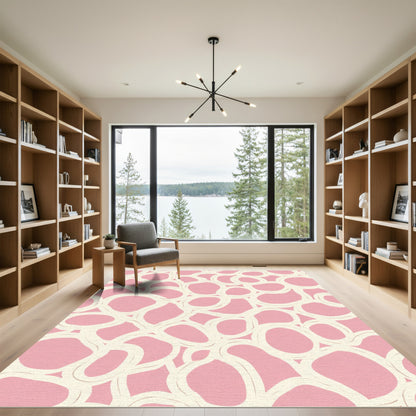 Pastel Pink Organic Bubble Flow Rug