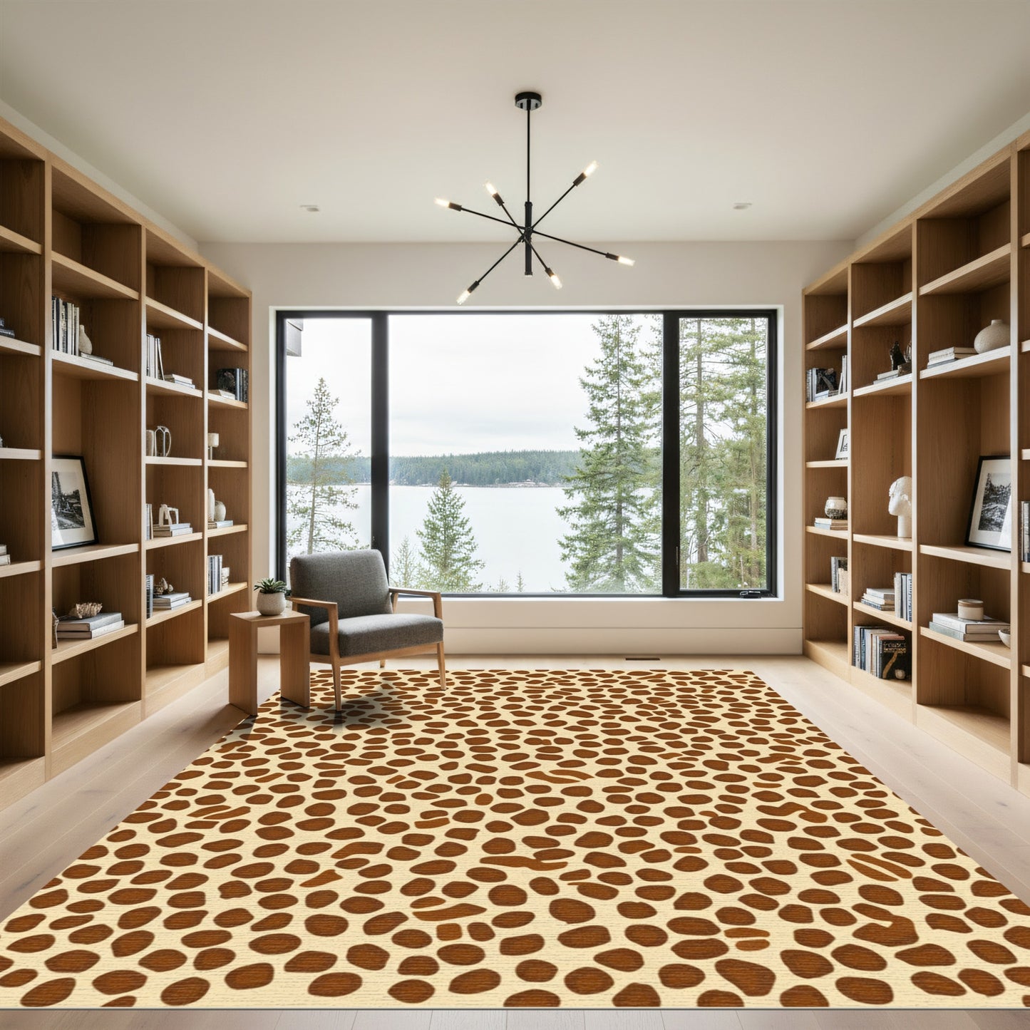 Brown Spotted Camel Faux Hide Rug