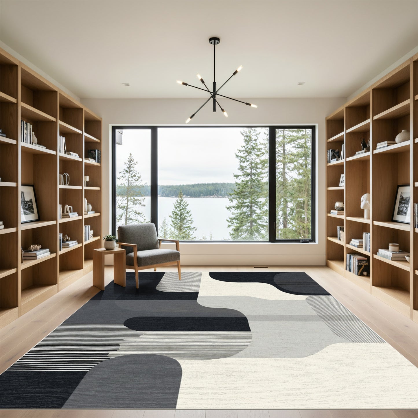 Monochromatic Abstract Geometric Wave Rug