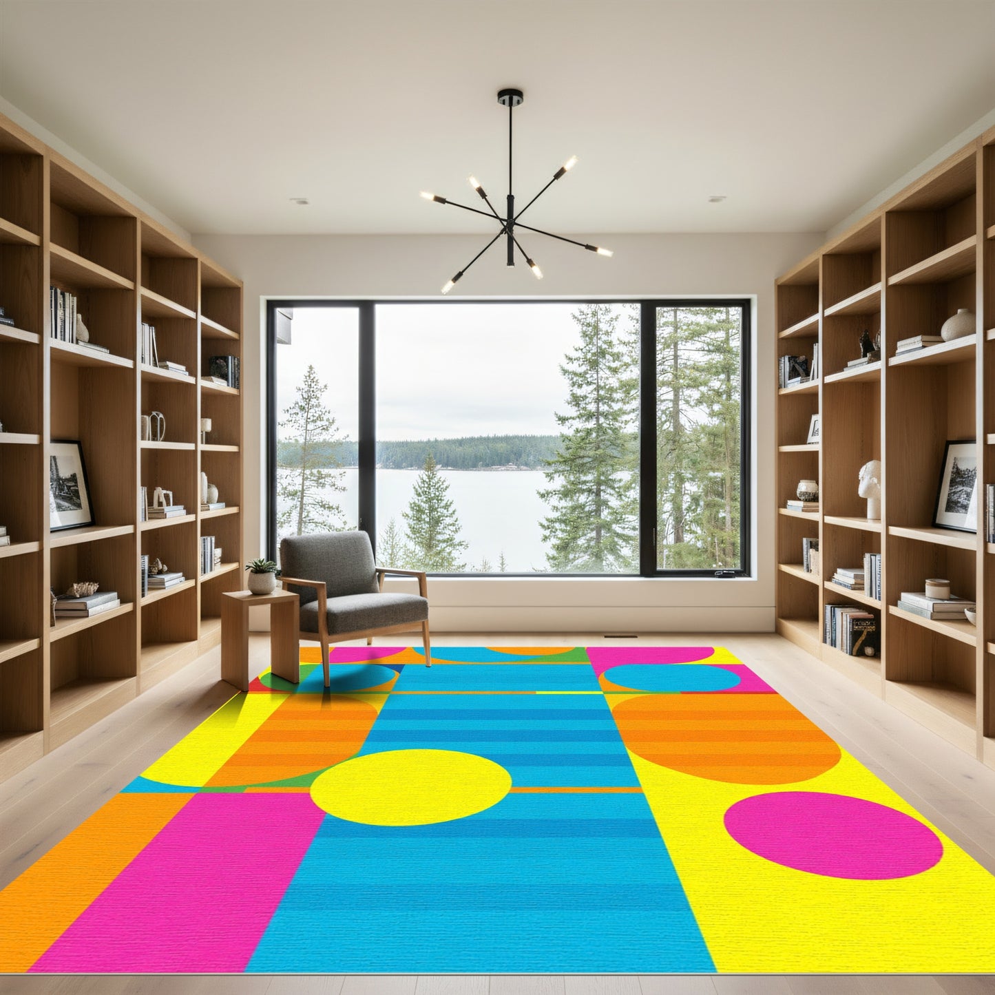 Vivid Abstract Geometric Color Blocks Rug
