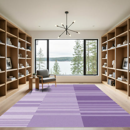 Lavender Gradient Block Stripe Rug