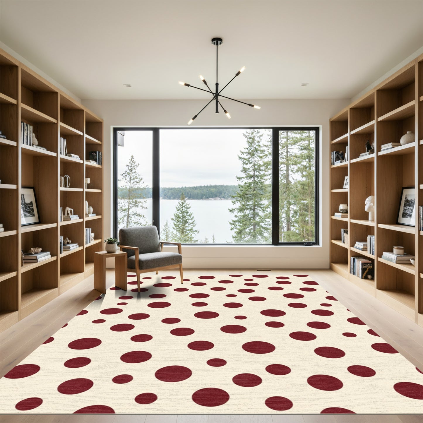 Rich Burgundy Dot Scatter Rug