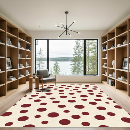 Rich Burgundy Dot Scatter Rug