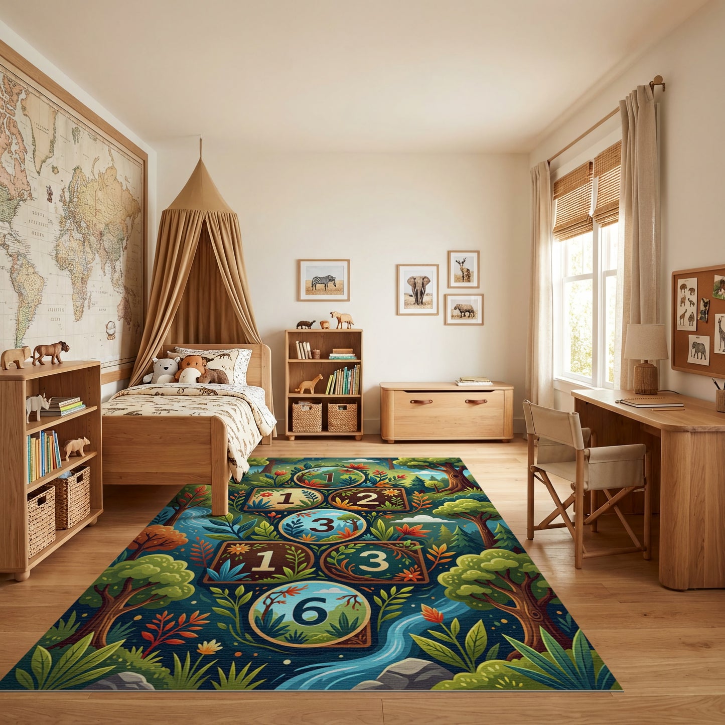 Whimsical Forest Hopscotch Floral Rug
