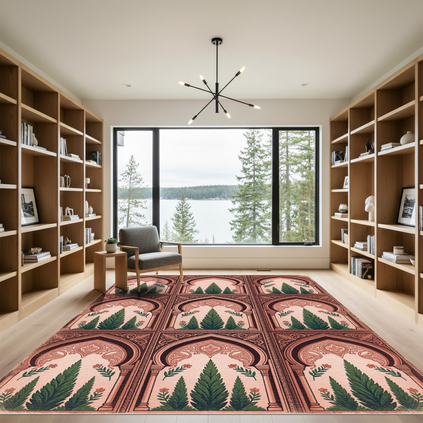 Archway Cypress Tree Botanical Terracotta Rug