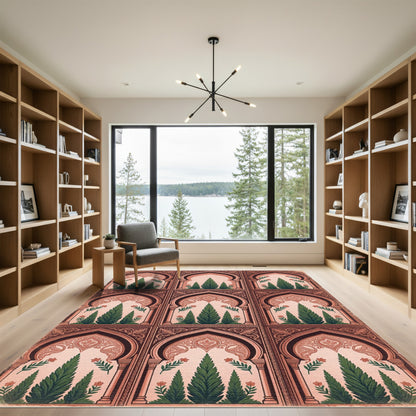 Archway Cypress Tree Botanical Terracotta Rug